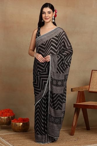 Image of MIRCHI FASHION Women Saree Leheriya Print Chiffon | Lightweight Traditional Sari for Farewell and Wedding Ceremonies with Unstitched Blouse Piece