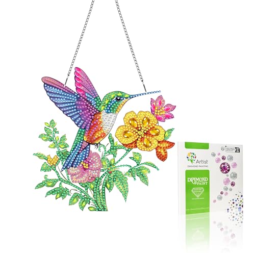 VAIIEYO Hummingbird Diamond Painting Hanging Ornament, Double Side Hanging Kit
