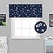 H.VERSAILTEX Blackout Energy Efficient Rod Pocket 52-inch by 18-inch Curtain Valance for Kitchen,Bath,Laundry,Bedroom,Living Room,Glitter Stars in Navy Base, 1 Piece