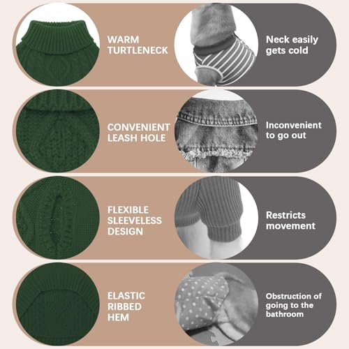 Image of BINGPET Dog Sweater for Large Dogs, Turtleneck Knitted Clothes