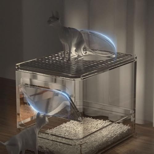 Arenero para gatos plegable con tapa y pala color naranja miniatura 5