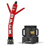 LookOurWay Air Dancers Inflatable Tube Man Set - 7ft Tall Wacky Waving Inflatable Dancing Tube Guy with Weather Resistant Blower for Business Promotion - Open Red