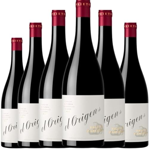El Origen Prieto Pariente, vino tinto español con cuerpo y sabor intenso, ideal para maridar carnes y platos tradicionales. Sirve entre 14º y 16ºC para mejor disfrute.| 6 botellas