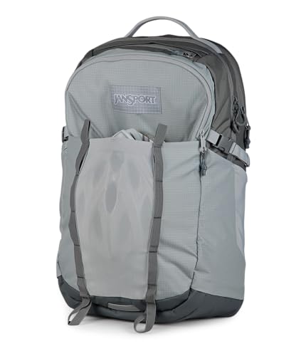 Image of JanSport 34L All Around Pack - 15 inch Laptop Sleeve, Grounded Grey | Versatile Rucksack w /Hydration Sleeve, Reflective Accents & Safety Whistle