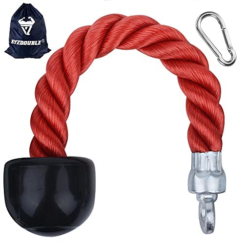 XYZDOUBLE Tricep Rope Cable Attachment Nylon Triceps Rope Pull Down Cord with Non-Slip Handlestraining Multi Gym Fitness Workout Biceps Triceps Gym or Home