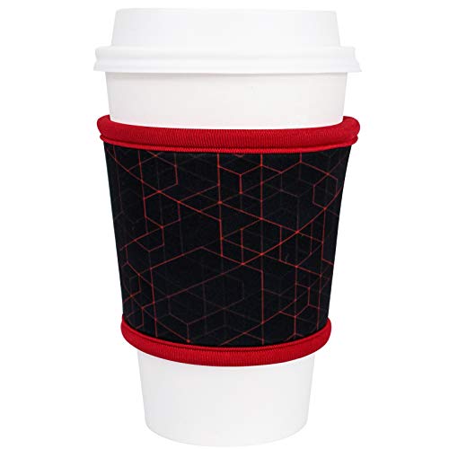 Coffee Cup Sleeves Neoprene Reusable 12-24oz Redline