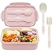 Bento Boxes for Adults - Bento Lunch Box For Kids Childrens With Spoon & Fork - Durable, Leak-Proof for On-the-Go Meal, BPA-Free and Food-Safe Materials