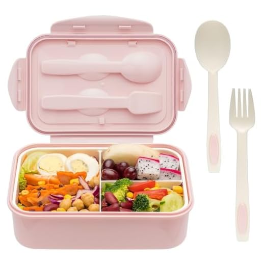 Bento Boxes for Adults - 1100 ML Bento Lunch Box For Kids Childrens With Spoon & Fork - Durable for On-the-Go Meal, BPA-Free and Food-Safe Materials