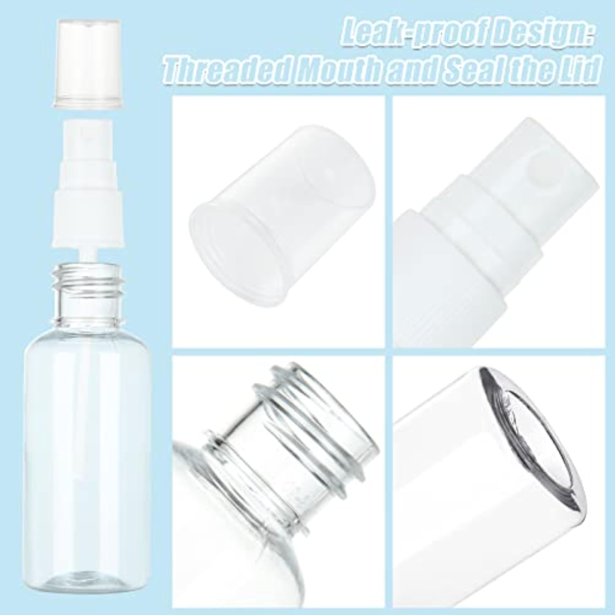 60PCS 1 Oz Mini Mist Sprayer Clear Spray Bottles