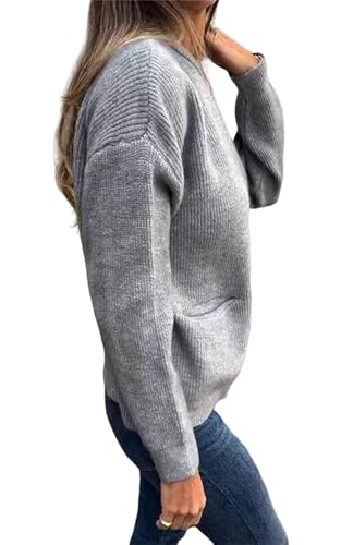 Women's Round Neck Zipper Knitted Jacket Zip Up Sweaters Cropped Open Front Long Sleeve Ribbed Knit Chunky Cardigans3