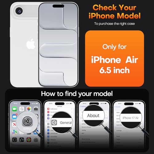 Image of TAURI for iPhone Air Case, with Screen Protector, Grey