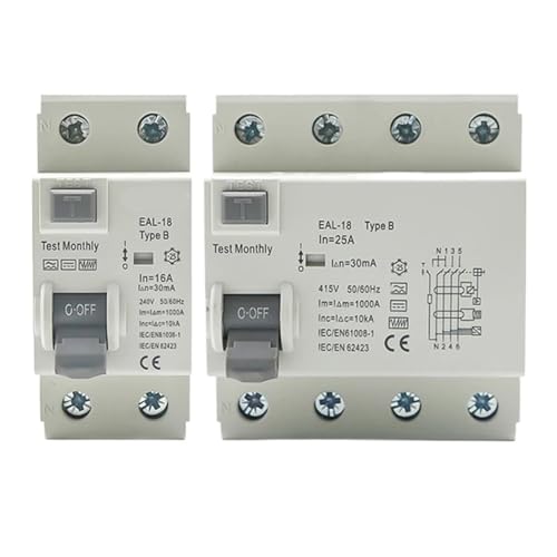 2P/4P 10/30/100/300mA dC EV [dpCcdT[Lbgu[J[ DC RCCB RCD B ^Cv 6KA Din [R(4P 40A,100mA)