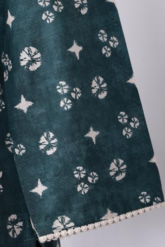 Image of W for Woman Geometric Printed Lace Pure Cotton Straight Kurta