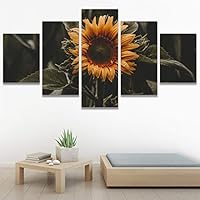 SIGNWIN 5 Panel Canvas Wall Art Flora Snapshot for Home Decorations Ready to Hang - 60