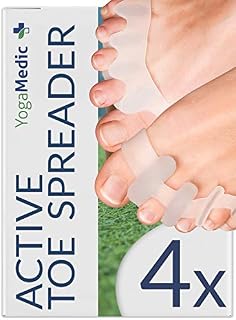 YogaMedic® Toe Separator for Overlapping Toes [4Pcs] to Relax Toes, Different Hardness Degrees, Improved Gel Silicone, 0% BPA, One-Size - Spreader Spacers Straighteners