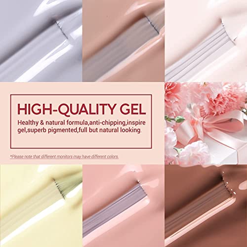 Image of DUDUSTRONG Bolt Bee Gel Glossy Finish Nail Polish Kit Nude Gel Nail Polish Set - 6 Colors Neutral Skin Tone Gel Polish Led Nail Art For Women (A3 Fashion Shown (02+05+123+62+19+126)), 90 Ml