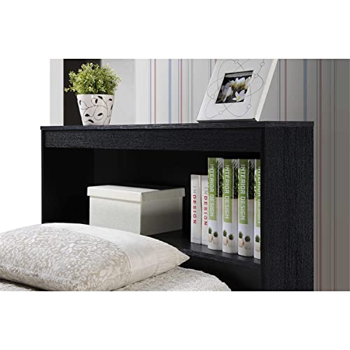 image for Hodedah Twin-Size Captain Bed with 3-Drawers and Headboard in Black, 8