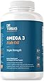 Dr. Tobias Omega 3 Fish Oil – Triple Strength Dietary Nutritional Supplement – Helps Support Brain & Heart Health, Includes EPA & DHA – 2000 mg per Serving,180 Soft Gel Capsules
