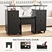 OmySalon Nail Desk and Chair Set, Manicure Table with Dust Collector, Arm Rest, 8 Wheels, Acetone Resistant Desktop, Drawers & Cabinet Storage for Makeup Beauty Salon (Black)