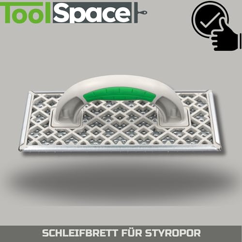 ToolSpace Styropor Raspel Schleifbrett Schleifer 270x130mm Raspelbrett Styroporraspel Styroporschaber Reibebrett Kunststoff Verzinkt Stahlblech Nivellieren von Styroporplattenstößen
