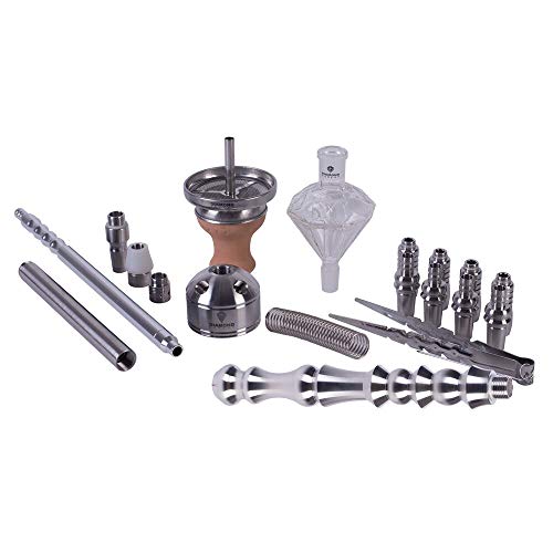 Diamond Hookah Shisha Edelstahl Wasserpfeife Cullinan 11.0 Cross Cut mit Zubehör 88 cm – Bild 4