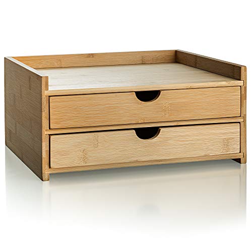Prosumer's Choice 2-Tier Desk Organizer with Dual Pull-Out Drawers for Countertop - Compact Desk Storage Solution for Documents, Paper and Other Supplies - Office Organization - Fully Assembled