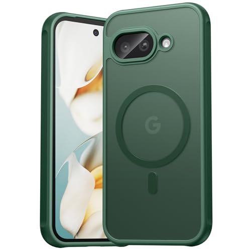 EASDNB für Google Pixel 9A Hülle für Magsafe Magnetisch Handyhülle für Pixel 9A Case Kameraschutz Stoßfeste Kratzfeste Durchscheinende Schutzhülle für Google 9A Grün