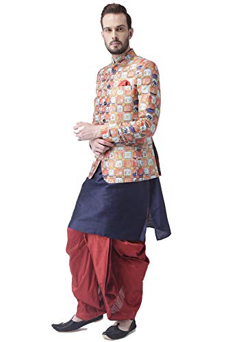 Image of hangup 3 Pc Kurta Pajama Set For Men (3PCABlack-KPW)