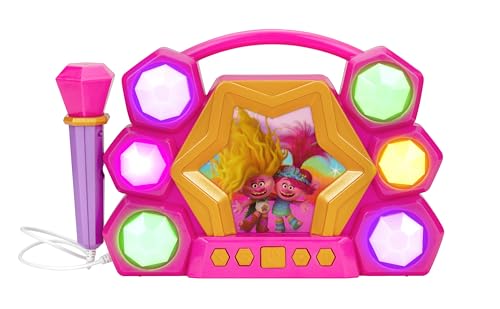 Image of eKids Trolls Band Together Karaoke Microphone with Bluetooth Speaker for Fans of Trolls Toys, Kids Karaoke Machine with Built in Music