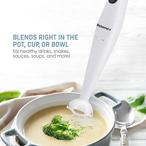 image for Elite Gourmet EHB-2425X Electric Immersion Hand Blender Stick, Mixer, 