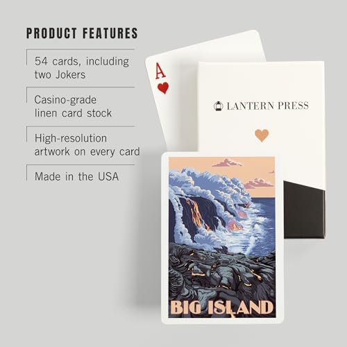 Lantern Press Hawaii Big Island Lava Flow 52 Cartas Póker miniatura 3