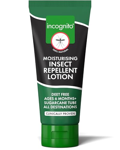 Incognito Insect Repellent Lotion 100 ml - Protects For Up To 7 Hours - Natural DEET free formula - Insect Repellent & Moisturiser For Soft Protected Skin - Travel Friendly Organic Mosquito Repellent