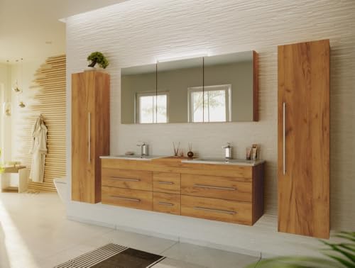 Magnolia Home Badmöbelset Roma XL 4-teilig Spiegelschrank 2X Hochschrank