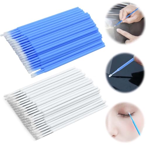 PAVIKEマイクロ綿棒 【200本】ファインラインペン 極細綿棒 まつげ 綿棒化粧道具 タッチアップ筆ブラシ 使い捨てマイクロアプリケーター キズ補修やまつげエクステ、車のペイントマーク補修にも使えるマルチアイテム