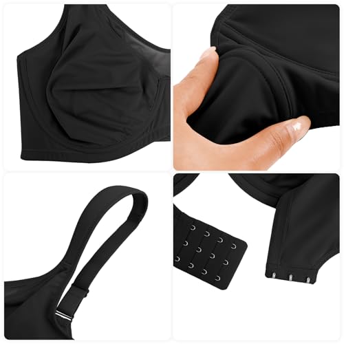 Image of ProKloud Minimizer Bras for Women Full Coverage Unlined Plus Size Supportive Underwire Bras for Everyday