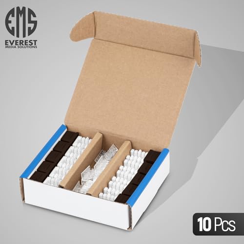 Image of Everest 90 Degree RJ45 Cat6 Keystone Jacks Slim Profile 10-Pack Brown | Compatible with 90 Angled Speed Termination Tool - easyJACK (B094WB91H3)