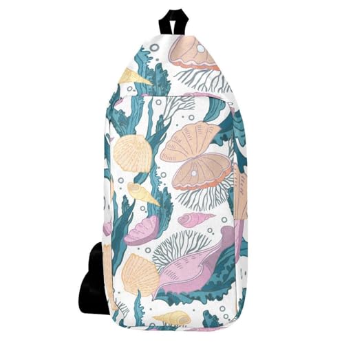 Sac à dos bandoulière coquillage multicolore homme femme motif original