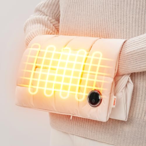 JISULIFE Hand Warmers Rechargeable, 6 Gears Heated Gloves with 【5000 mAh】 Power Bank, Multi-Functions Heating Pad & Hand Warmers, Heated Gloves for Women, Kids, Hunting, Camping - Beige