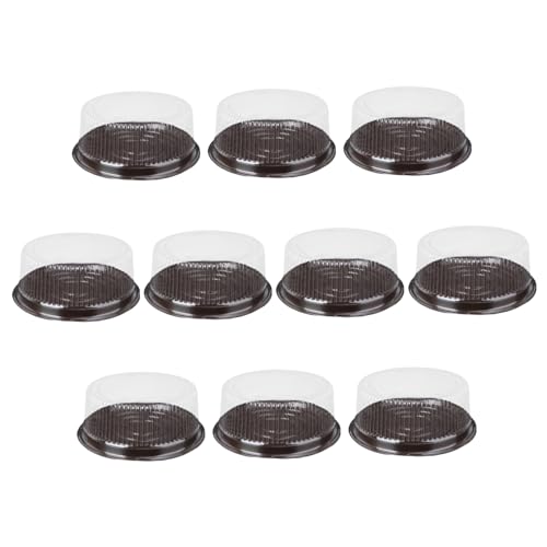 Ciieeo 10Pcs Transparent Plastic Cake Boxes with Dome Lids for Cupcakes Muffins and Pastries for Parties and Food