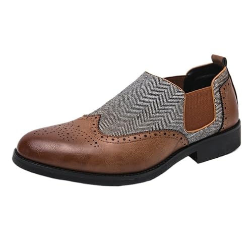 Men's Casual Oxford Shoes Leather Slip On Loafers Business Flats Trendy Moccasins Dress Sneakers Comfortable