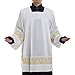 Produktbild BLESSUME Catholic Pleated Lace Surplice Square Neckline Surplice Liturgical Cotta VestmentS (XL)