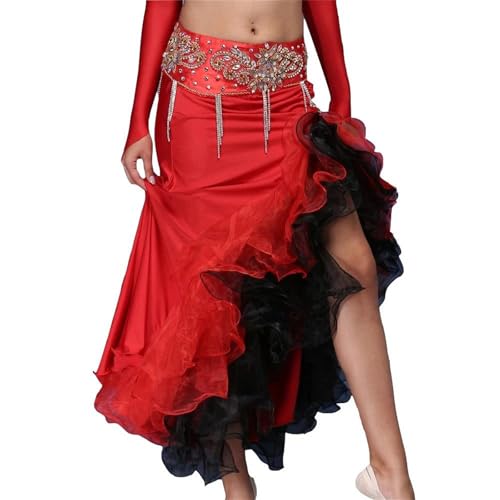 Women Dancewear Belly Dance Clothes Long Maxi Skirt Side Split Skirt Belly Dance Skirts2