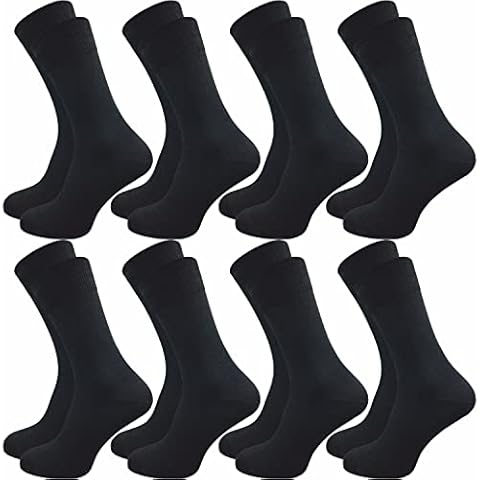 Gawilo 8 Pairs Men's Socks Made of 100% Cotton, Without Press Seam, Comfort Cuff - Black - 9-11 Cover