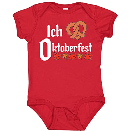 inktastic Ich Liebe - I Love Oktoberfest Pretzel Heart Baby Bodysuit