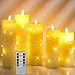 Candele LED di Da by, con luci a corda incorporate, candele LED in 5 pezzi, con telecomando a 10 tasti, funzione timer 24 ore, fiamma danzante, cera reale, alimentazione a batteria