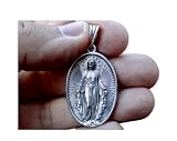 silverzone77 Religiöse Mutter Gottes Anhänger Echt Sterling Silber 925 Oval Handmade Schmuck Neu