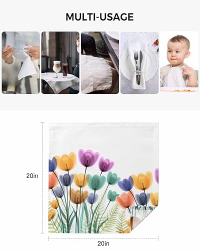 Servilletas de Tela Pack x4, 20x20 in, Blanco, Poliéster miniatura 5