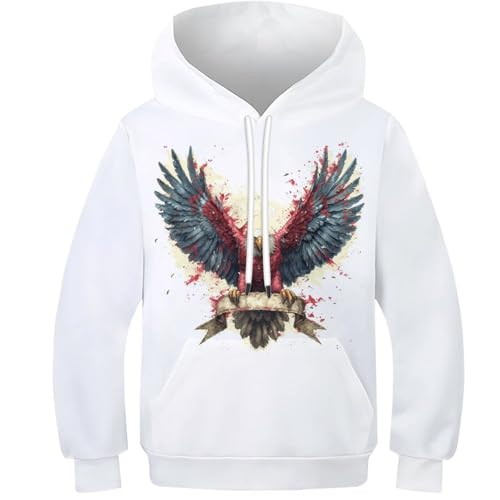 VFKLZCNYR Sudadera con capucha unisex para niños y niñas, con estampado 3D, con bolsillos, atlética, informal, para ropa infantil, Estilo-5, 7-9 Years