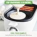 GreenLife 3-in-1 Breakfast Maker Station, Healthy Ceramic Nonstick Dual Griddles for Eggs Meat Sausage Bacon Pancakes and Breakfast Sandwiches, 2 Slice Toast Drawer, Easy-to-use Timer, White