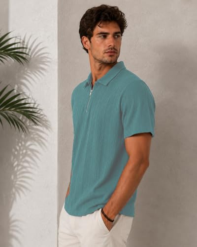 Image of TAGDO Men's Chain Jacquard Polo T Shirt | Half Sleeve | Comfortable Fit Wear | Stylish Casual Look | Breathable Feel |Modern Style | Easy Movement | Everyday Wear (Polo)